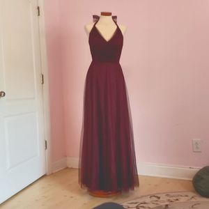 Bill Levkoff Wine Chiffon Dress